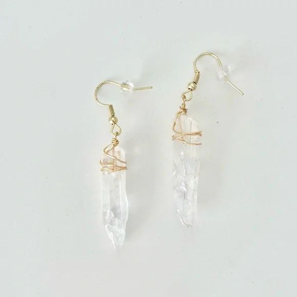 Clear Crystal Earrings - Picture 2 of 6